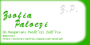 zsofia paloczi business card